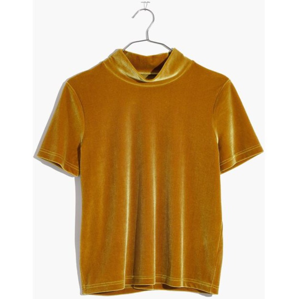 Madewell velvet mock neck top